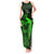 French Polynesia Bora Bora Tank Maxi Dress Polynesian Shark Tattoo With Hibiscus Green Version LT14 Women Green - Polynesian Pride