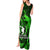 French Polynesia Bora Bora Tank Maxi Dress Polynesian Shark Tattoo With Hibiscus Green Version LT14 - Polynesian Pride