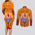 Personalised French Polynesia Couples Matching Long Sleeve Bodycon Dress and Long Sleeve Button Shirts Coat Of Arms With Polynesian Plumeria LT14 - Polynesian Pride