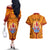 Personalised French Polynesia Couples Matching Off The Shoulder Long Sleeve Dress and Hawaiian Shirt Coat Of Arms With Polynesian Plumeria LT14 - Polynesian Pride