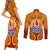 Personalised French Polynesia Couples Matching Short Sleeve Bodycon Dress and Long Sleeve Button Shirts Coat Of Arms With Polynesian Plumeria LT14 - Polynesian Pride