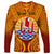 Personalised French Polynesia Long Sleeve Shirt Coat Of Arms With Polynesian Plumeria LT14 - Polynesian Pride