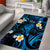 Tokelau Fakaofo Atoll Area Rug Polynesian Tattoo Plumeria With Map