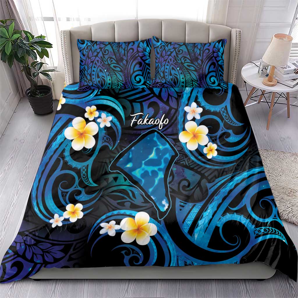 Tokelau Fakaofo Atoll Bedding Set Polynesian Tattoo Plumeria With Map LT14 - Polynesian Pride