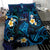 Tokelau Fakaofo Atoll Bedding Set Polynesian Tattoo Plumeria With Map