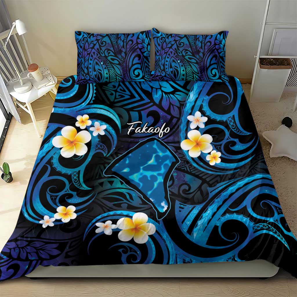 Tokelau Fakaofo Atoll Bedding Set Polynesian Tattoo Plumeria With Map LT14 - Polynesian Pride