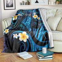 Tokelau Fakaofo Atoll Blanket Polynesian Tattoo Plumeria With Map LT14 Blue - Polynesian Pride