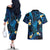 Tokelau Fakaofo Atoll Couples Matching Off The Shoulder Long Sleeve Dress and Hawaiian Shirt Polynesian Tattoo Plumeria With Map