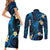 Tokelau Fakaofo Atoll Couples Matching Short Sleeve Bodycon Dress and Long Sleeve Button Shirt Polynesian Tattoo Plumeria With Map