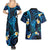 Tokelau Fakaofo Atoll Couples Matching Summer Maxi Dress and Hawaiian Shirt Polynesian Tattoo Plumeria With Map