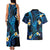 Tokelau Fakaofo Atoll Couples Matching Tank Maxi Dress and Hawaiian Shirt Polynesian Tattoo Plumeria With Map