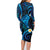 Tokelau Fakaofo Atoll Family Matching Long Sleeve Bodycon Dress and Hawaiian Shirt Polynesian Tattoo Plumeria With Map