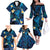 Tokelau Fakaofo Atoll Family Matching Off The Shoulder Long Sleeve Dress and Hawaiian Shirt Polynesian Tattoo Plumeria With Map