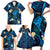 Tokelau Fakaofo Atoll Family Matching Short Sleeve Bodycon Dress and Hawaiian Shirt Polynesian Tattoo Plumeria With Map