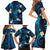 Tokelau Fakaofo Atoll Family Matching Short Sleeve Bodycon Dress and Hawaiian Shirt Polynesian Tattoo Plumeria With Map