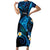 Tokelau Fakaofo Atoll Family Matching Short Sleeve Bodycon Dress and Hawaiian Shirt Polynesian Tattoo Plumeria With Map