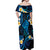 Tokelau Fakaofo Atoll Off Shoulder Maxi Dress Polynesian Tattoo Plumeria With Map