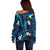 Tokelau Fakaofo Atoll Off Shoulder Sweater Polynesian Tattoo Plumeria With Map