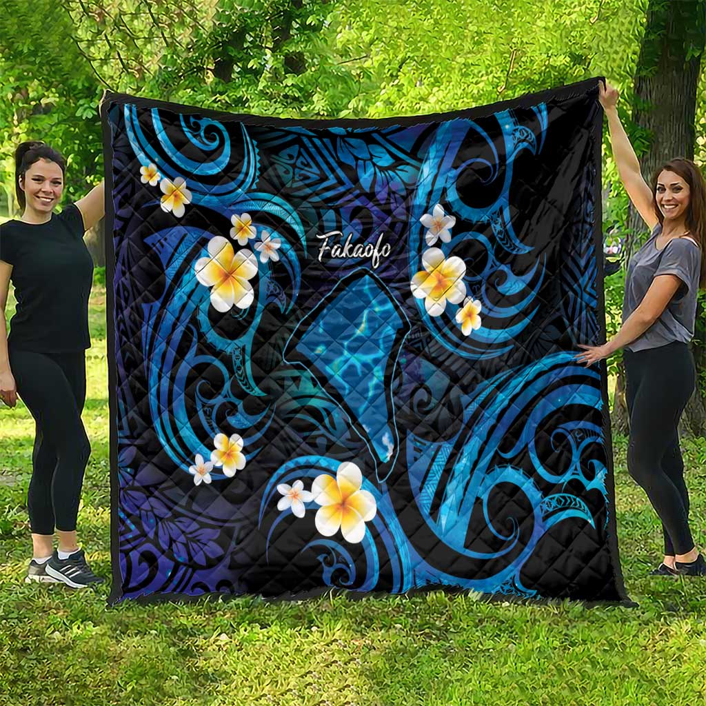 Tokelau Fakaofo Atoll Quilt Polynesian Tattoo Plumeria With Map LT14 - Polynesian Pride