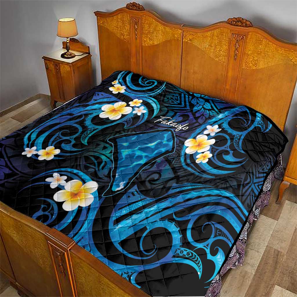 Tokelau Fakaofo Atoll Quilt Polynesian Tattoo Plumeria With Map LT14 - Polynesian Pride