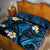 Tokelau Fakaofo Atoll Quilt Bed Set Polynesian Tattoo Plumeria With Map