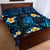 Tokelau Fakaofo Atoll Quilt Bed Set Polynesian Tattoo Plumeria With Map