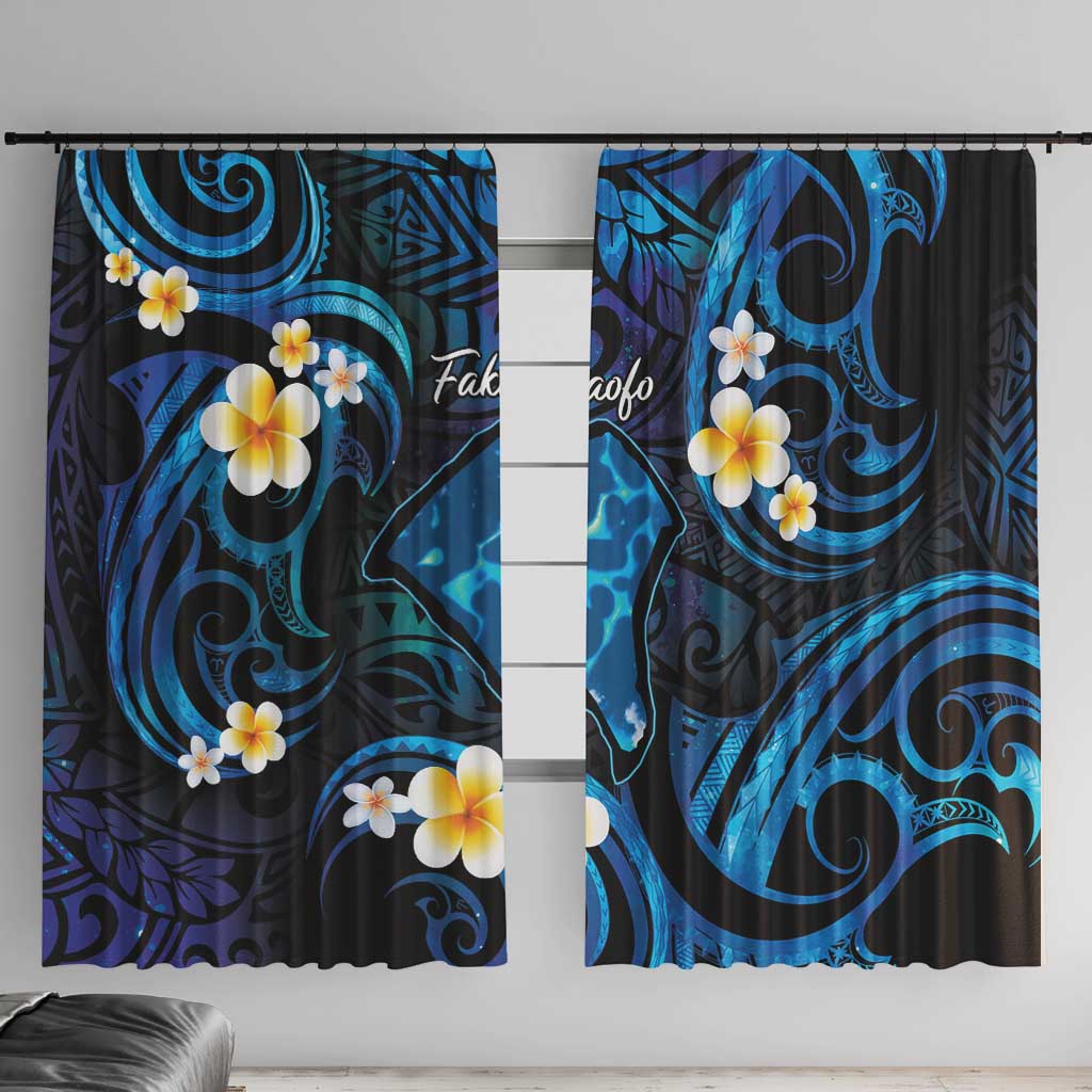 Tokelau Fakaofo Atoll Window Curtain Polynesian Tattoo Plumeria With Map