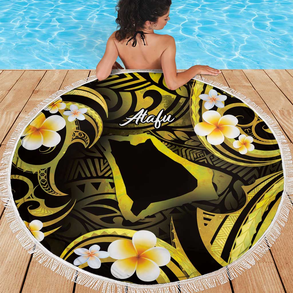 Tokelau Atafu Atoll Beach Blanket Polynesian Tattoo Plumeria With Map LT14 - Polynesian Pride