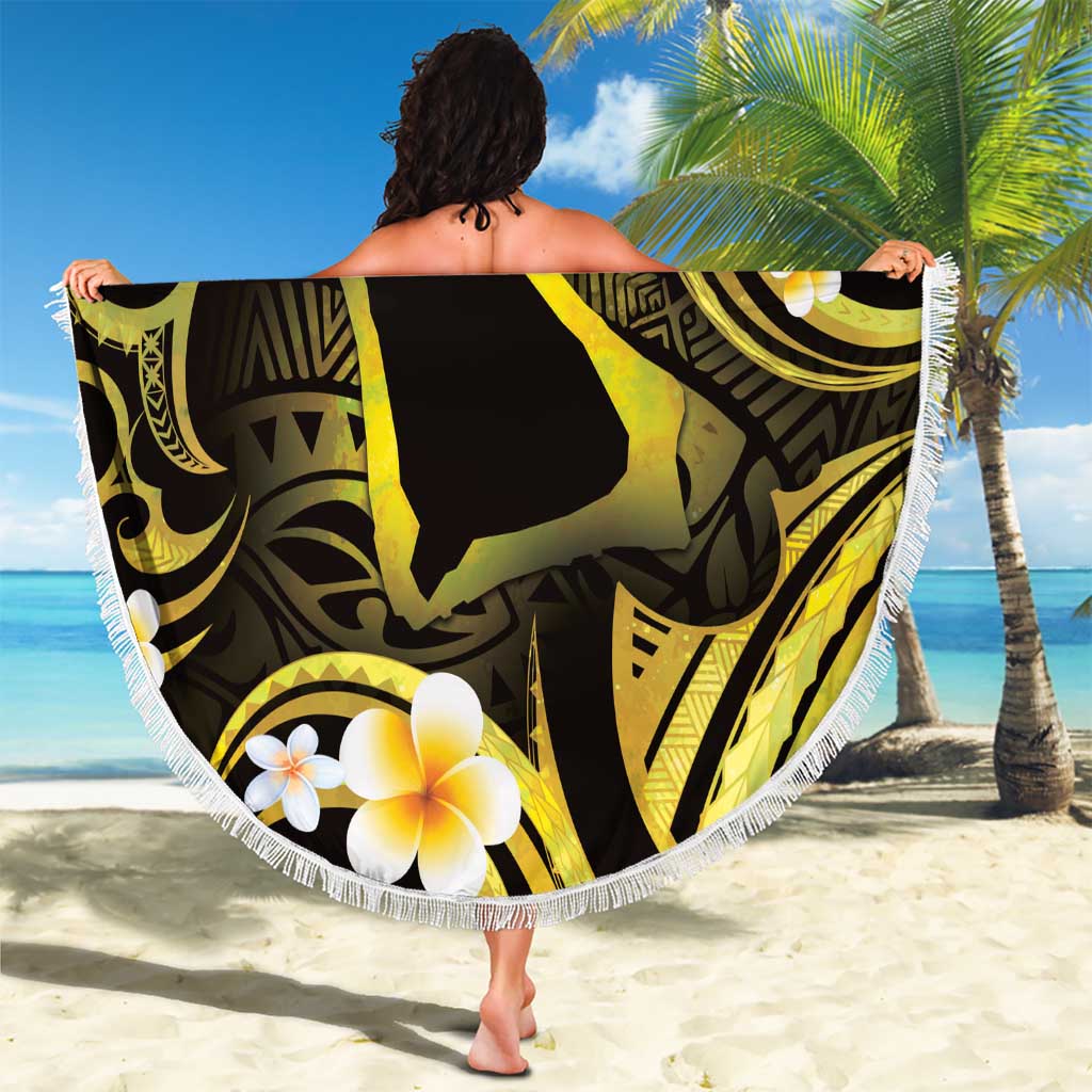 Tokelau Atafu Atoll Beach Blanket Polynesian Tattoo Plumeria With Map LT14 - Polynesian Pride