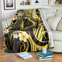 Tokelau Atafu Atoll Blanket Polynesian Tattoo Plumeria With Map LT14 Gold - Polynesian Pride