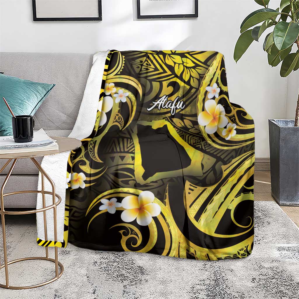 Tokelau Atafu Atoll Blanket Polynesian Tattoo Plumeria With Map LT14 - Polynesian Pride