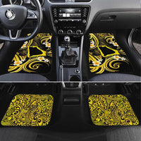 Tokelau Atafu Atoll Car Mats Polynesian Tattoo Plumeria With Map LT14 Set 4pcs Gold - Polynesian Pride