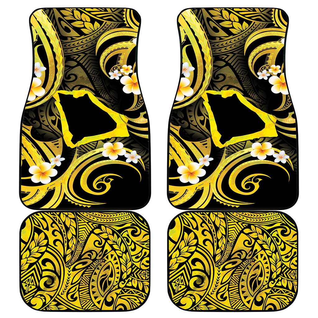 Tokelau Atafu Atoll Car Mats Polynesian Tattoo Plumeria With Map LT14 - Polynesian Pride