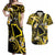 Tokelau Atafu Atoll Couples Matching Off Shoulder Maxi Dress and Hawaiian Shirt Polynesian Tattoo Plumeria With Map