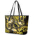 Tokelau Atafu Atoll Leather Tote Bag Polynesian Tattoo Plumeria With Map