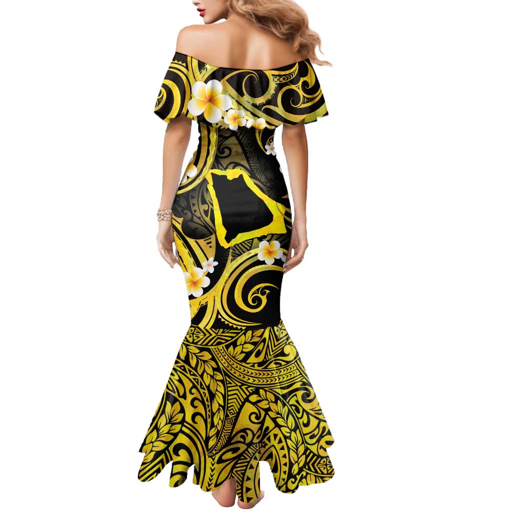 Tokelau Atafu Atoll Mermaid Dress Polynesian Tattoo Plumeria With Map LT14 - Polynesian Pride