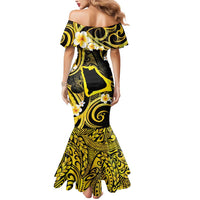 Tokelau Atafu Atoll Mermaid Dress Polynesian Tattoo Plumeria With Map LT14 - Polynesian Pride