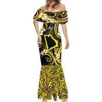 Tokelau Atafu Atoll Mermaid Dress Polynesian Tattoo Plumeria With Map LT14 - Polynesian Pride