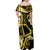 Tokelau Atafu Atoll Off Shoulder Maxi Dress Polynesian Tattoo Plumeria With Map