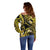 Tokelau Atafu Atoll Off Shoulder Sweater Polynesian Tattoo Plumeria With Map