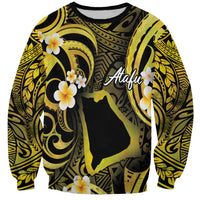 Tokelau Atafu Atoll Sweatshirt Polynesian Tattoo Plumeria With Map LT14 Unisex Gold - Polynesian Pride