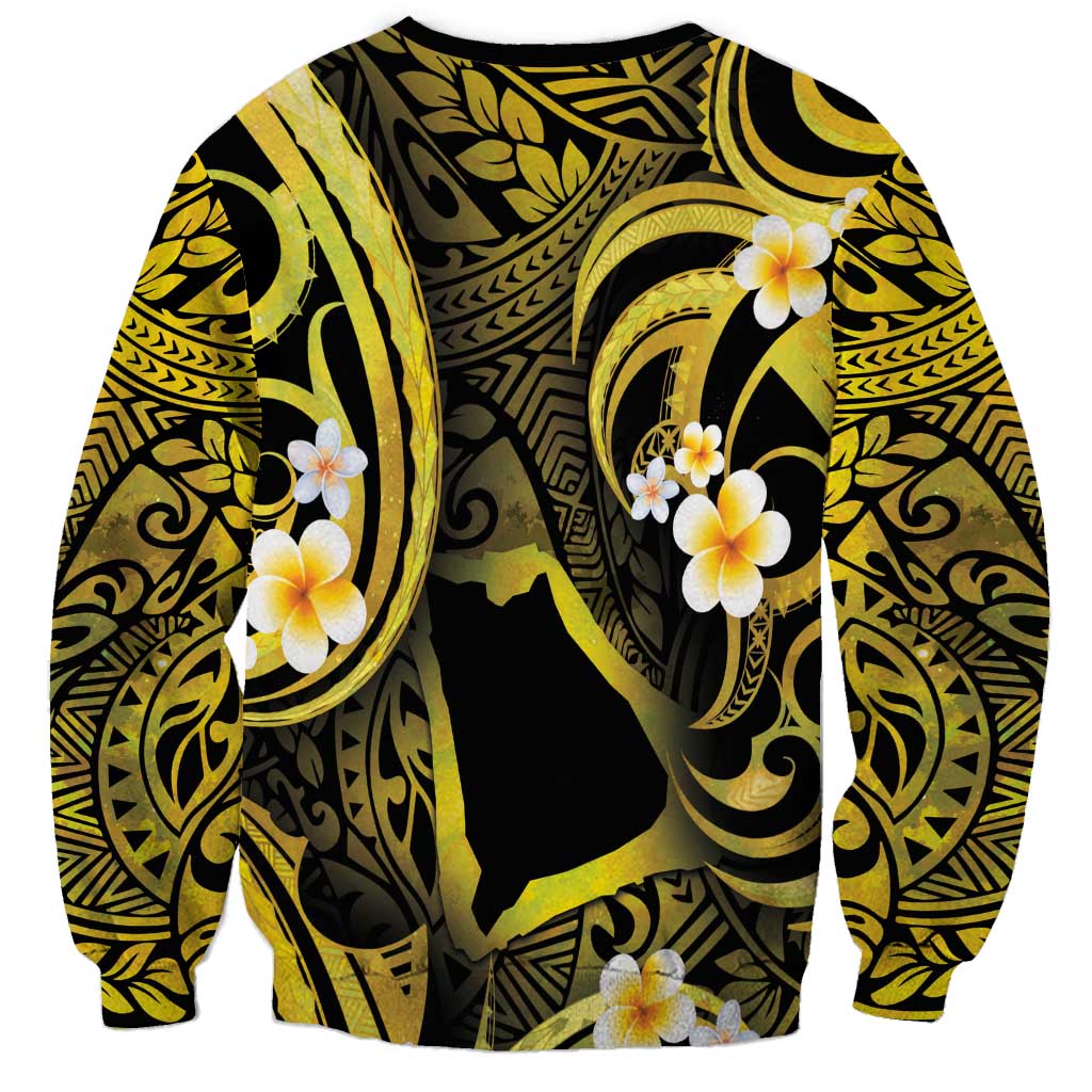 Tokelau Atafu Atoll Sweatshirt Polynesian Tattoo Plumeria With Map LT14 - Polynesian Pride