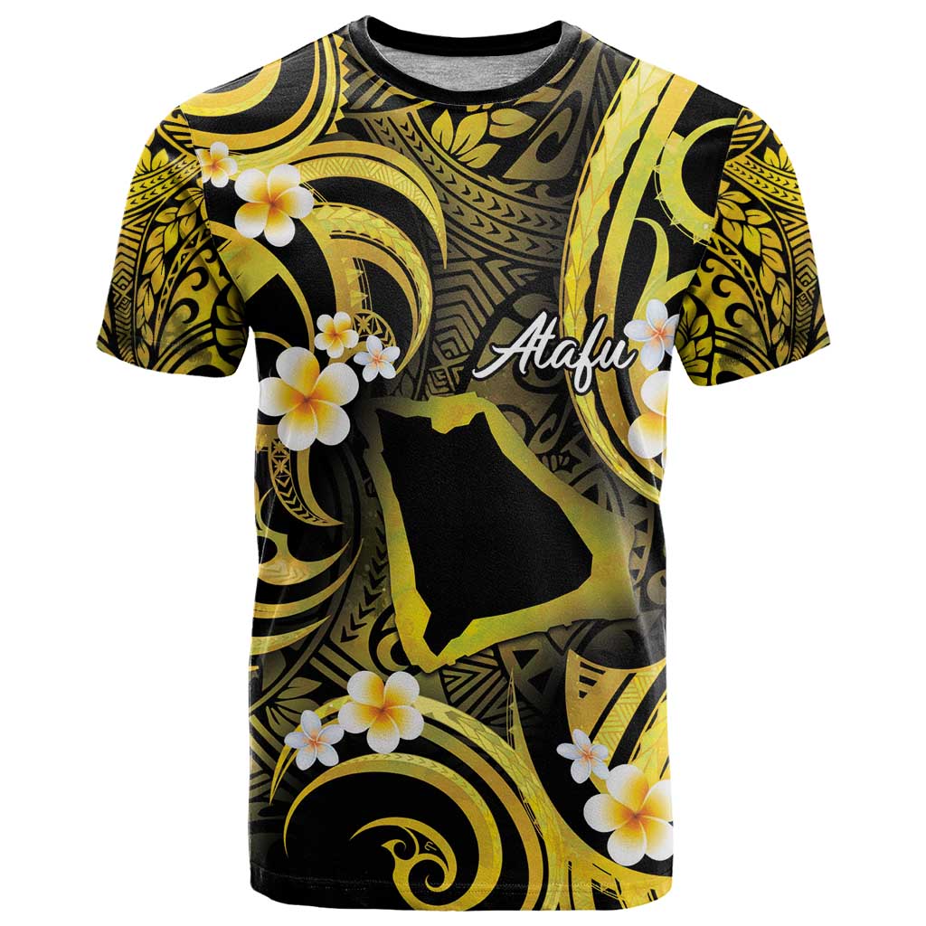 Tokelau Atafu Atoll T Shirt Polynesian Tattoo Plumeria With Map LT14 Gold - Polynesian Pride