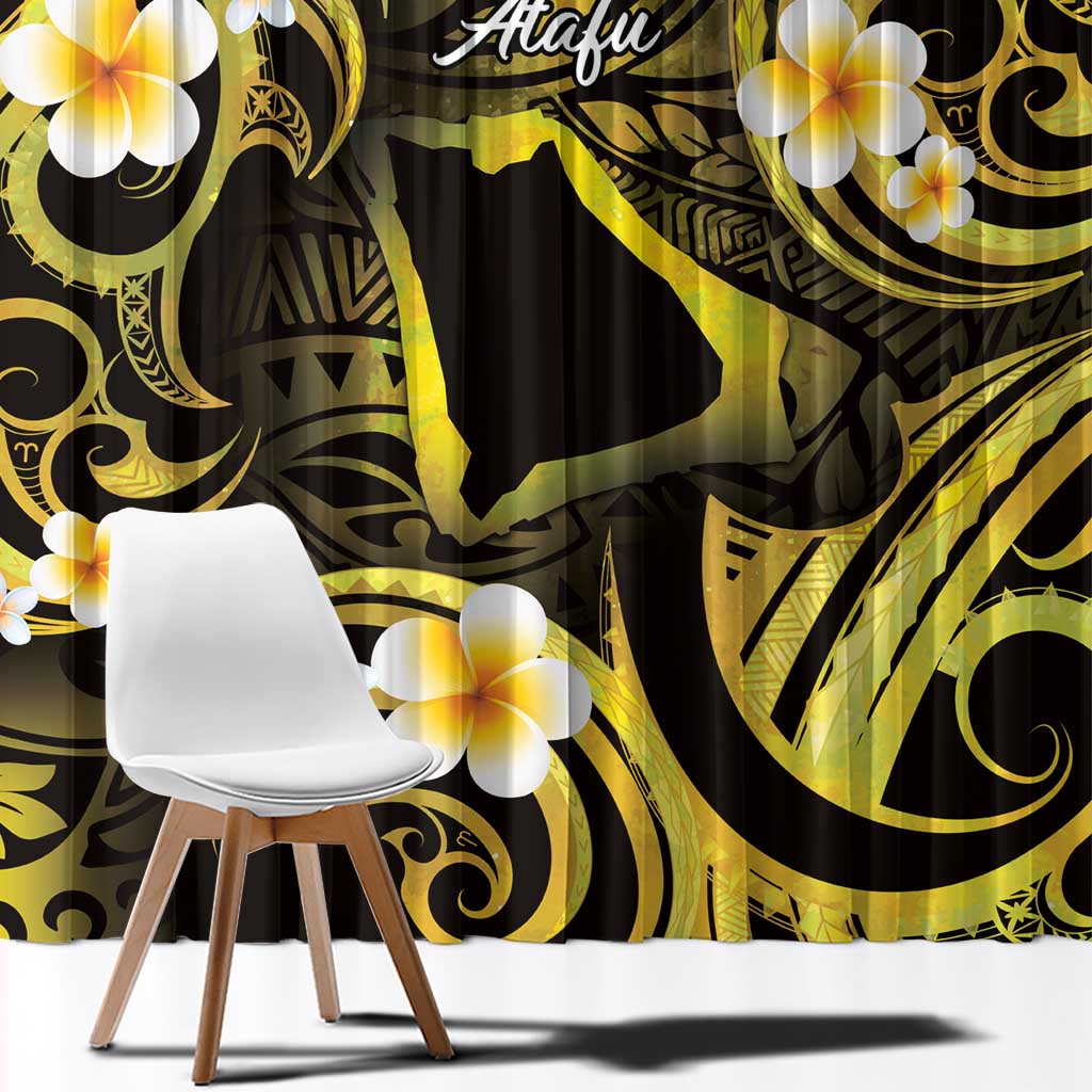 Tokelau Atafu Atoll Window Curtain Polynesian Tattoo Plumeria With Map LT14 - Polynesian Pride