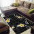 Black And Gray Area Rug Curves Polynesian Tattoo Mix Plumeria Flowers