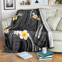 Black And Gray Blanket Curves Polynesian Tattoo Mix Plumeria Flowers LT14 Gray - Polynesian Pride