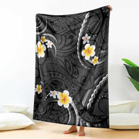 Black And Gray Blanket Curves Polynesian Tattoo Mix Plumeria Flowers LT14 - Polynesian Pride