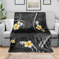 Black And Gray Blanket Curves Polynesian Tattoo Mix Plumeria Flowers LT14 - Polynesian Pride