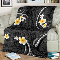 Black And Gray Blanket Curves Polynesian Tattoo Mix Plumeria Flowers LT14 - Polynesian Pride