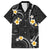 Black And Gray Family Matching Long Sleeve Bodycon Dress and Hawaiian Shirt Curves Polynesian Tattoo Mix Plumeria Flowers